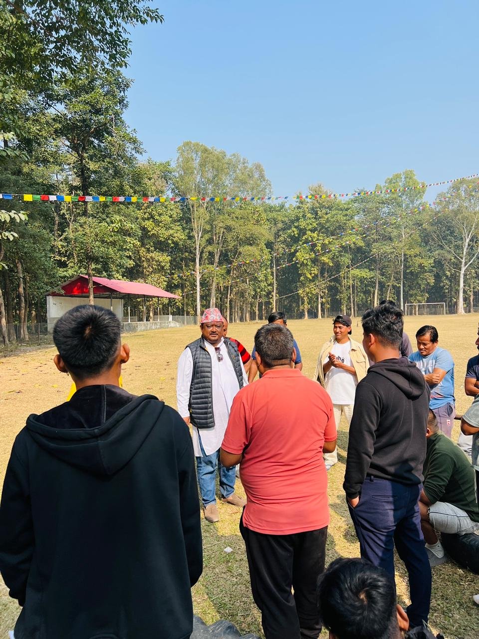Sujan Lama addressing community members in Sunsari-2